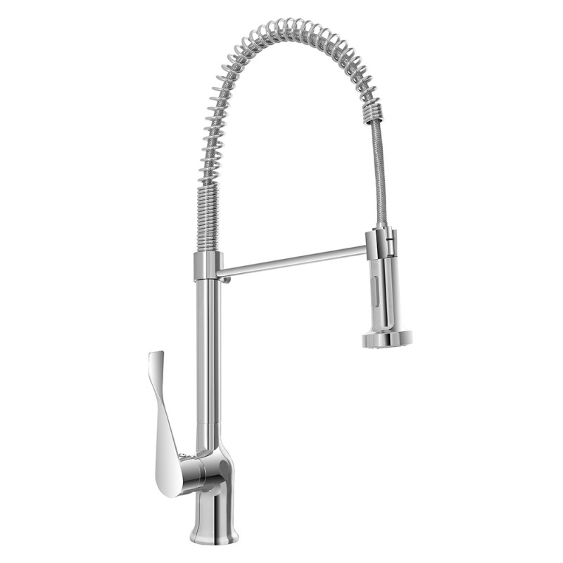 Miscelatore Cucina Cromo con Canna Alta a Molla Orientabile 2 Funzioni Feridras - 1 Miscelatore Cucina Cromo con Canna Alta a Molla Orientabile 2 Funzioni