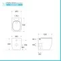Wc filomuro bianco design quadrato in ceramica con scarico Rimless Kayra - scheda tecnica