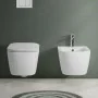 Wc sospeso bianco in ceramica con scarico Rimless Kayra - render2