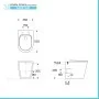 Wc filomuro bianco design tondo in ceramica con scarico Rimless Ukra - scheda tecnica