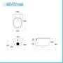 Wc sospeso bianco design tondo in ceramica con scarico Rimless Ukra scheda tecnica