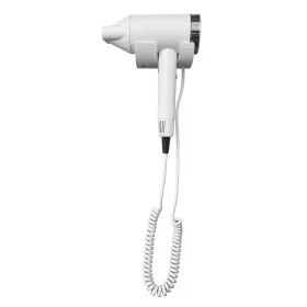 Asciugacapelli bianco con motore brushless con base murale e tasto a rilascio