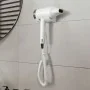 Asciugacapelli bianco con motore brushless con base murale e tasto a rilascio