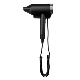 Asciugacapelli Nero con motore brushless con base murale e tasto a rilascio