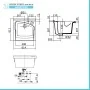 Mobile lavatoio 60x60cm bianco frassino con due ante e vasca in ceramica Revine - scheda tecnica vasca