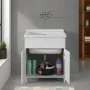 Mobile lavatoio 75x60cm bianco frassino con due ante e vasca in ceramica Revine - render 5