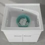 Mobile lavatoio 75x60cm bianco frassino con due ante e vasca in ceramica Revine - render 6