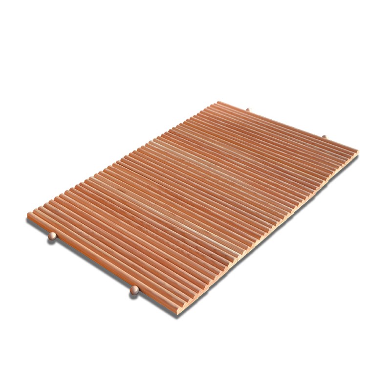 tappeto in legno di larice bagno Tappeto Doccia in Legno Antiscivolo 45x75 Salvaspazio Arrotolato in Larice