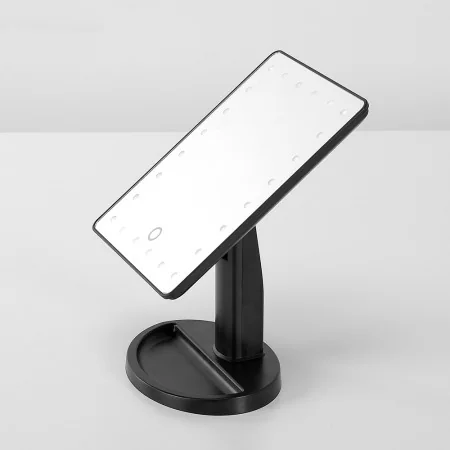 ROLOVE Specchio Da Trucco LED 45 Cm Con Luci Dimmerabili E Rotazione 360° - Nero, Elegante E Moderno