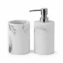 Set accessori bagno effetto marmo 2 pezzi con dispenser e portaspazzolino in resina Ivy