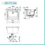 Scheda tecnica Lavatoio in ceramica 75x61 cm ad incasso per mobile modello Revine