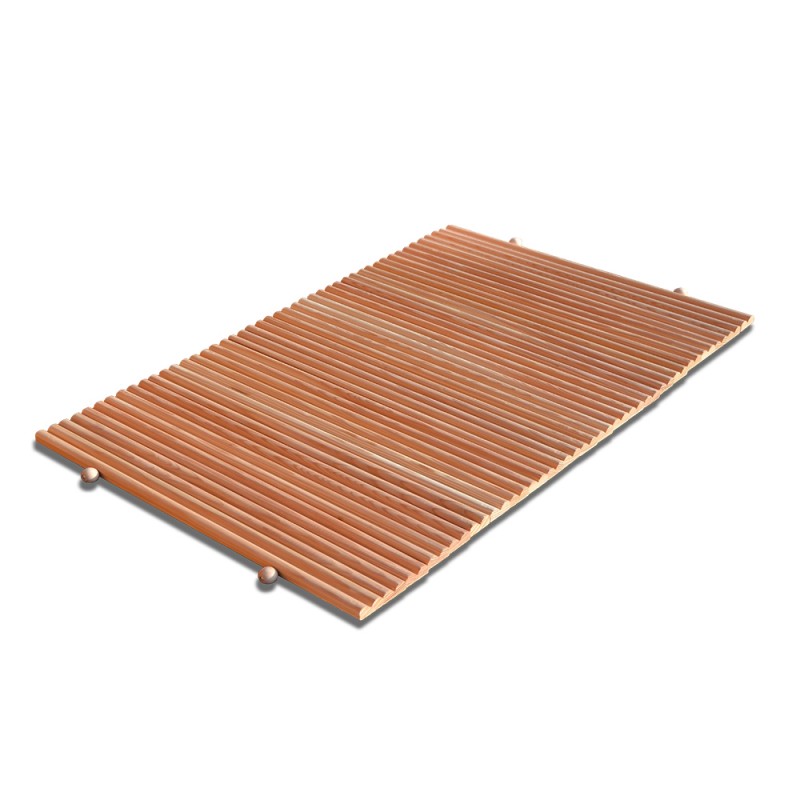 pedana doccia in legno antiscivolo Tappeto in Legno Doccia Antiscivolo 66x101 Salvaspazio in Massello di Larice