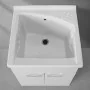 Mobile lavatoio 60x60cm bianco frassino con due ante e vasca in ceramica Revine - vasca