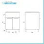 Mobile lavatoio 60x60cm bianco frassino con due ante e vasca in ceramica Revine - scheda tecnica