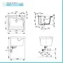 Scheda tecnica Mobile lavatoio 75x61 cm a due ante con vasca in ceramica Revine