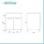 Mobile lavatoio 75x60cm bianco frassino con due ante e vasca in ceramica Revine - scheda tecnica