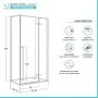 Scheda tecnica Box doccia angolare 90x70 porta fissa con battente cristallo trasparente profilo nero h200 Nylo