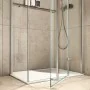 Box doccia angolare 80x100 porta fissa con battente cristallo trasparente profilo cromato h200 Nylo