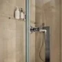 Box doccia angolare 80x100 porta fissa con battente cristallo trasparente profilo cromato h200 Nylo