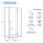 Scheda tecnica Box doccia angolare 80x100 porta fissa con battente cristallo trasparente profilo nero h200 Nylo