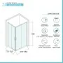 Scheda tecnica Box doccia angolare 80x120 con porta doppia porta scorrevole cristallo trasparente e profili cromati Geo