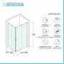 Scheda tecnica Box doccia angolare 70x120 con porta doppia porta scorrevole cristallo trasparente e profili cromati Geo
