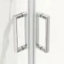 Box doccia angolare 70x100 con porta doppia porta scorrevole cristallo trasparente e profili cromati Geo
