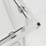 Box doccia angolare 70x100 con porta doppia porta scorrevole cristallo trasparente e profili cromati Geo