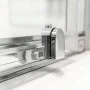 Box doccia angolare 70x100 con porta doppia porta scorrevole cristallo trasparente e profili cromati Geo