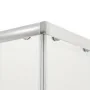 Box doccia angolare 70x100 con porta doppia porta scorrevole cristallo trasparente e profili cromati Geo