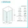 Box doccia angolare 70x150 con doppia porta scorrevole in vetro trasparente Ted - scheda tecnica