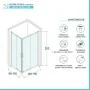 Box doccia angolare 100x150 con doppia porta scorrevole in vetro trasparente Ted - scheda tecnica