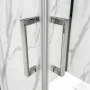 Box doccia angolare 100x150 con doppia porta scorrevole in vetro trasparente Ted - maniglie