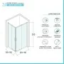 Box doccia angolare 160x160 con doppia porta scorrevole in vetro trasparente Ted scheda tecnica