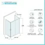 Box doccia 3 lati 80x160x80 cm con doppio scorrevole vetro trasparente Ted scheda tecnica