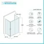 Box doccia 3 lati 90x160x90 cm con doppio scorrevole vetro trasparente Ted scheda tecnica