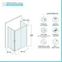 Box doccia 3 lati 90x90x90 cm con doppio scorrevole vetro trasparente Ted scheda tecnica