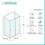 Box doccia 3 lati 80x150x80 cm con porta scorrevole in vetro trasparente Ted scheda tecnica