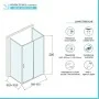 Box doccia 3 lati 90x150x90 cm con porta scorrevole in vetro trasparente Ted scheda tecnica