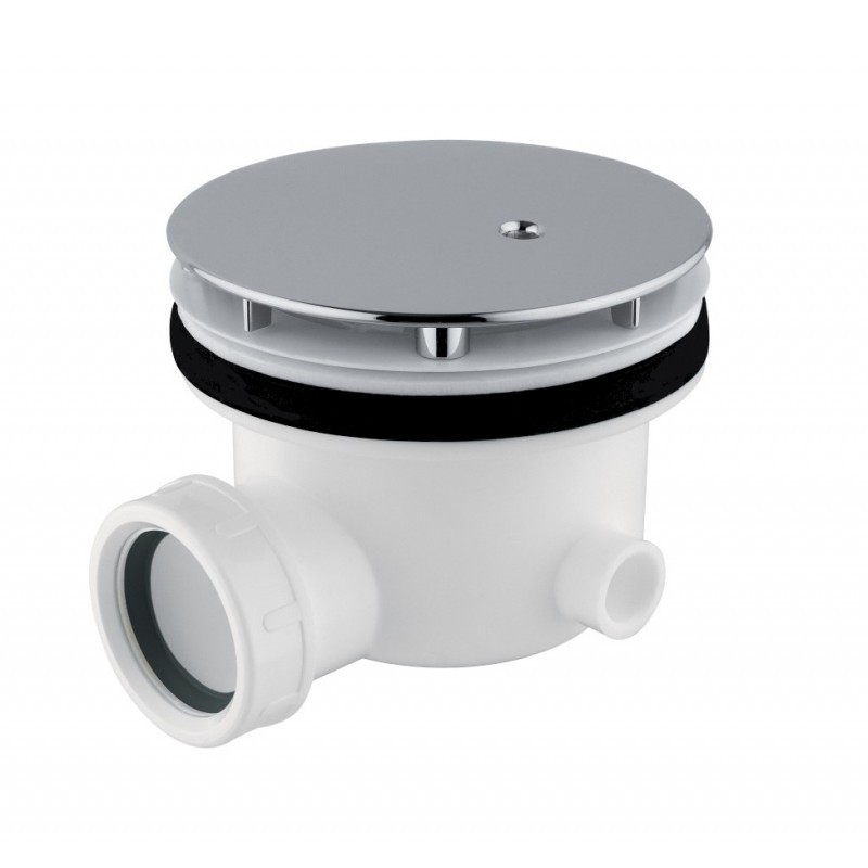 Piletta Sifonata per Piatto Doccia Coperchio Cromato Diam.90 mm Piletta Sifonata per Piatto Doccia con Coperchio Cromato Ispezionabile Diam.90 mm