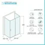 Scheda tecnica Box doccia 3 lati 70x160x70 cm con porta scorrevole in vetro serigrafato Ted