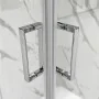 Box doccia 3 lati 80x100x80 in vetro temperato serigrafato doppio scorrevole con profili cromati Tay