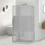 Box doccia 3 lati 80x120x80 in vetro temperato serigrafato doppio scorrevole con profili cromati Tay