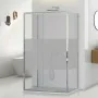Box doccia 3 lati 70x100x70 in vetro temperato serigrafato scorrevole con profili cromati Tay