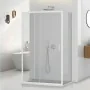 Box doccia 3 lati 80x100x80 in vetro temperato trasparente scorrevole con profili bianchi Tay