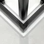 Box doccia 3 lati 80x80x80 in vetro temperato trasparente doppio scorrevole con profili neri Tay