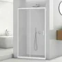 Porta doccia nicchia 100cm in vetro temperato trasparente scorrevole con profilo bianco Tay
