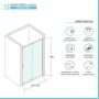 Scheda tecnica Porta doccia nicchia 100cm in vetro temperato trasparente scorrevole con profilo bianco Tay