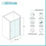 Scheda tecnica Porta doccia nicchia 120cm in vetro temperato trasparente scorrevole con profilo bianco Tay