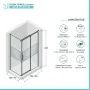 Scheda tecnica Box doccia angolare 70x100 in vetro temperato serigrafato scorrevole con profili cromo Tay